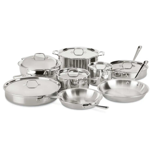 D3 Stainless 3-ply Bonded Cookware Set, 14 piece Set